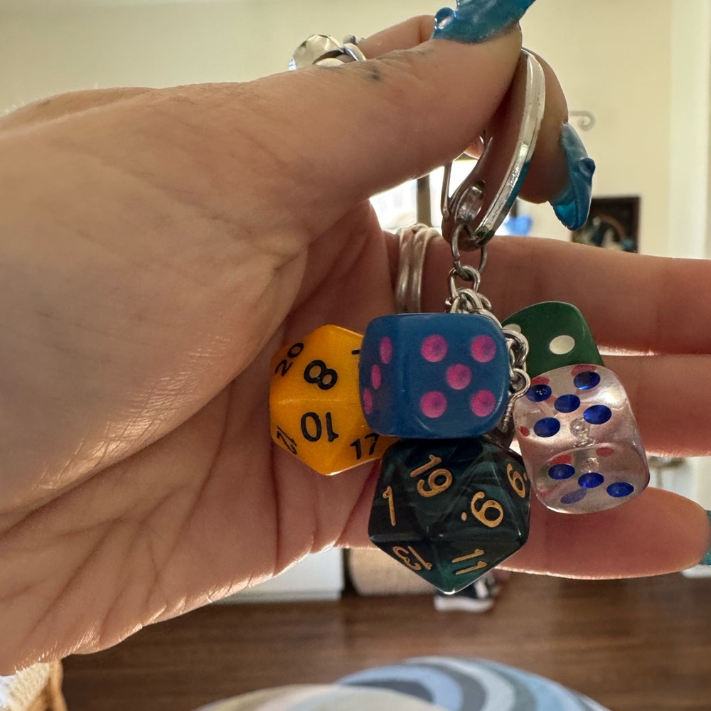 Multicolor Dice Keychain - Picture 6 of 7